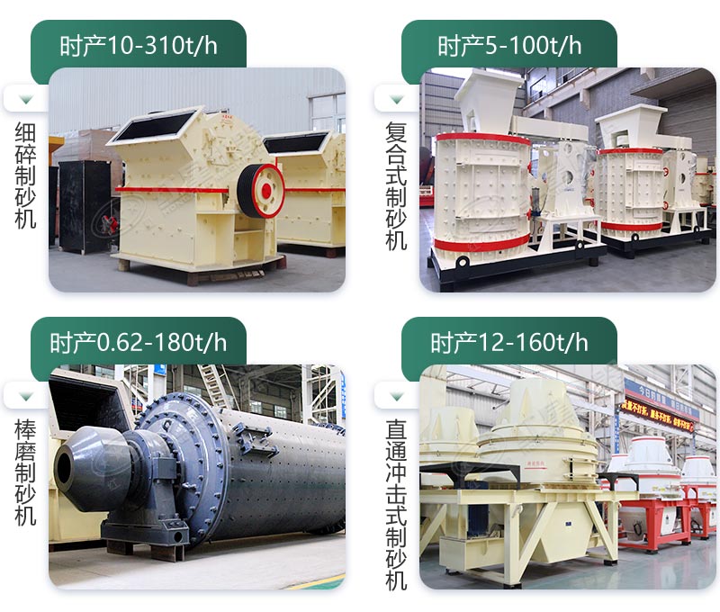 不同型号的制砂设备